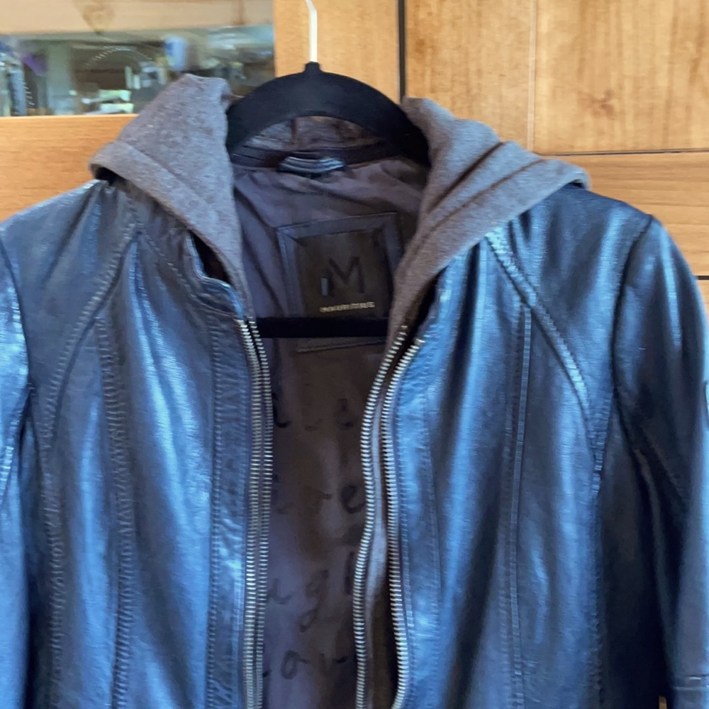 Brand New Mauritius Leather Hooded Jacket Gem